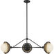 Alora Mood Perth 3 Light 39.88 inch Matte Black/Opal Glass Chandelier Ceiling Light