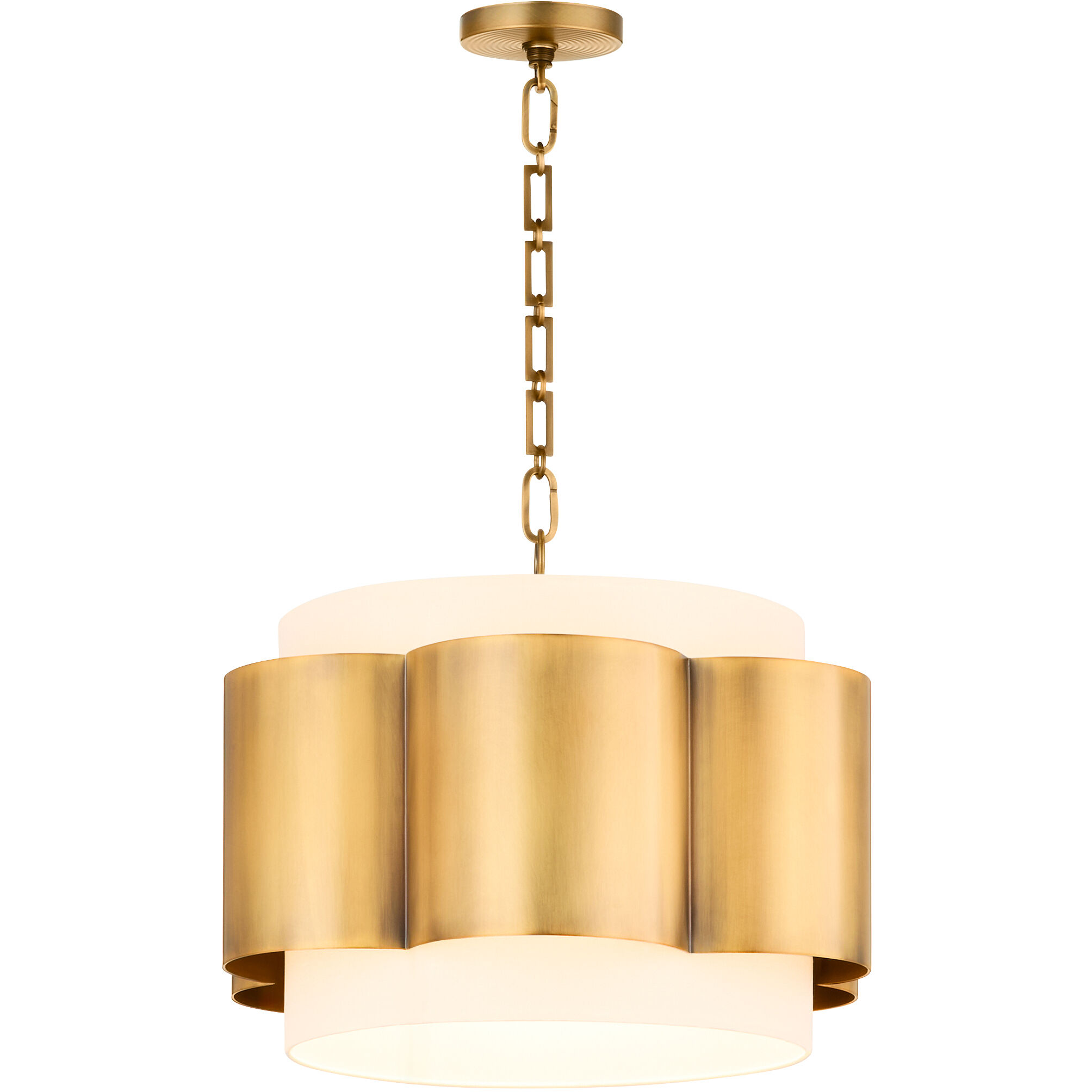 Belinder 4 Light 22 inch Non-Lacquered Brass Pendant Ceiling Light