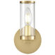 Revolve 1 Light 9.25 inch Clear Glass and Natural Brass Bath Vanity Wall Light