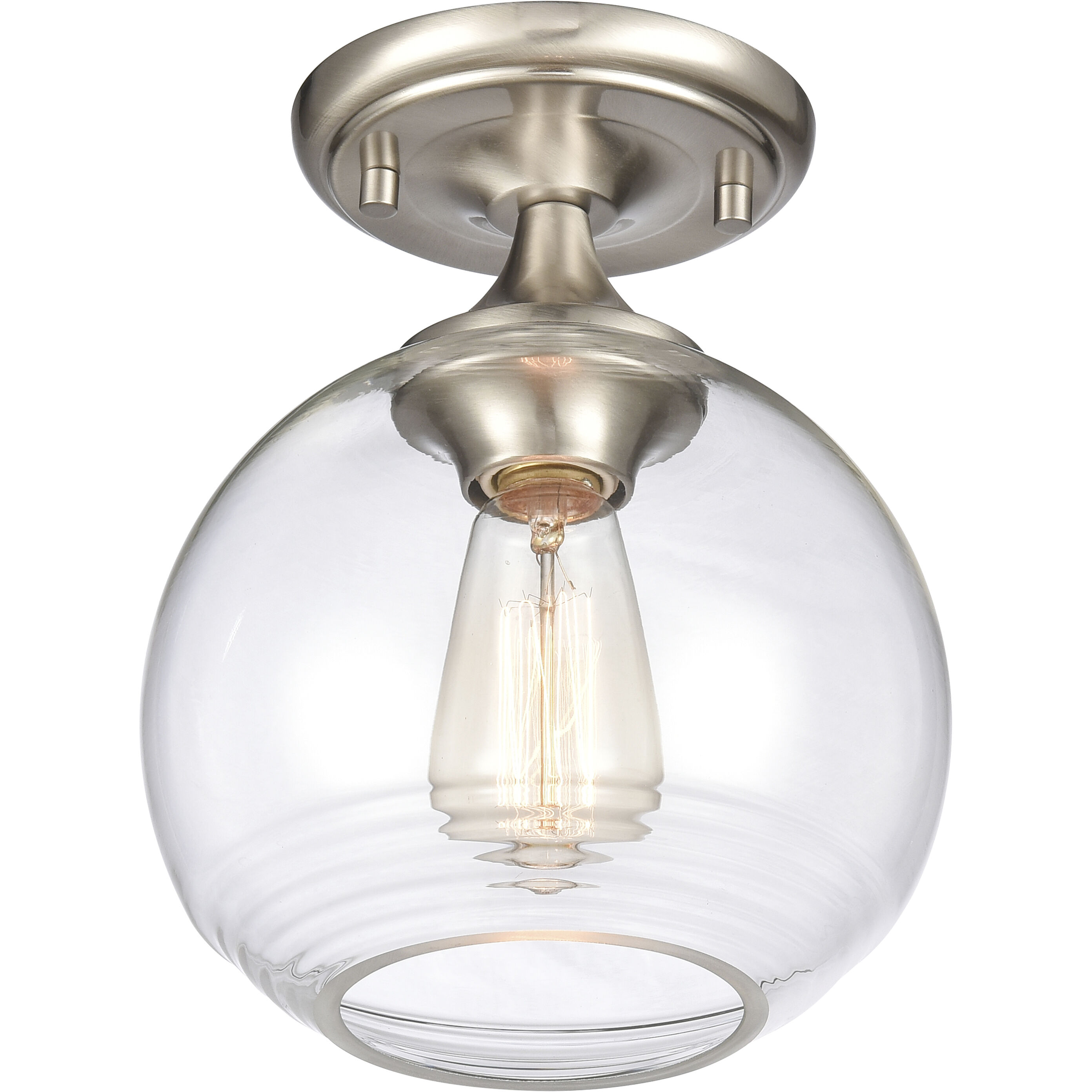 Angie 1 Light 8 inch Satin Nickel Semi Flush Mount Ceiling Light