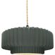 Radiance Collection - Pleated Tier Pendant Ceiling Light in Matte Black, Dedicated LED, Beige Twist Cord, Pewter Green, 14.5W x 5.25H, Form+Finish+Function