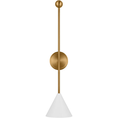 AERIN Cosmo 1 Light 6.88 inch Matte White and Burnished Brass Bath Vanity Wall Sconce Wall Light in Matte White / Burnished Brass