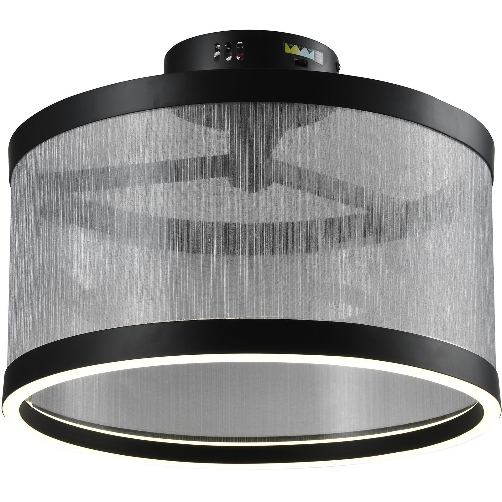 Cora LED 14.96 inch Black and Black Semi Flush Mount Ceiling Light