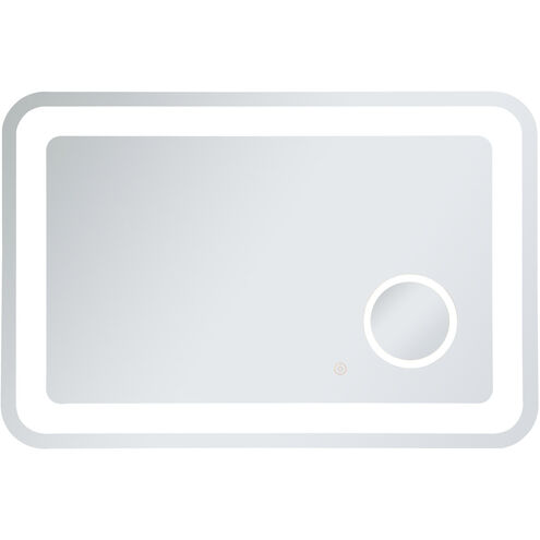 Lux 36 X 24 inch Glossy White Lighted Wall Mirror