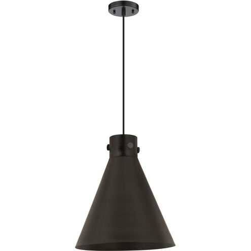 Newton Cone 1 Light 14 inch Matte Black Cord Hung Pendant Ceiling Light