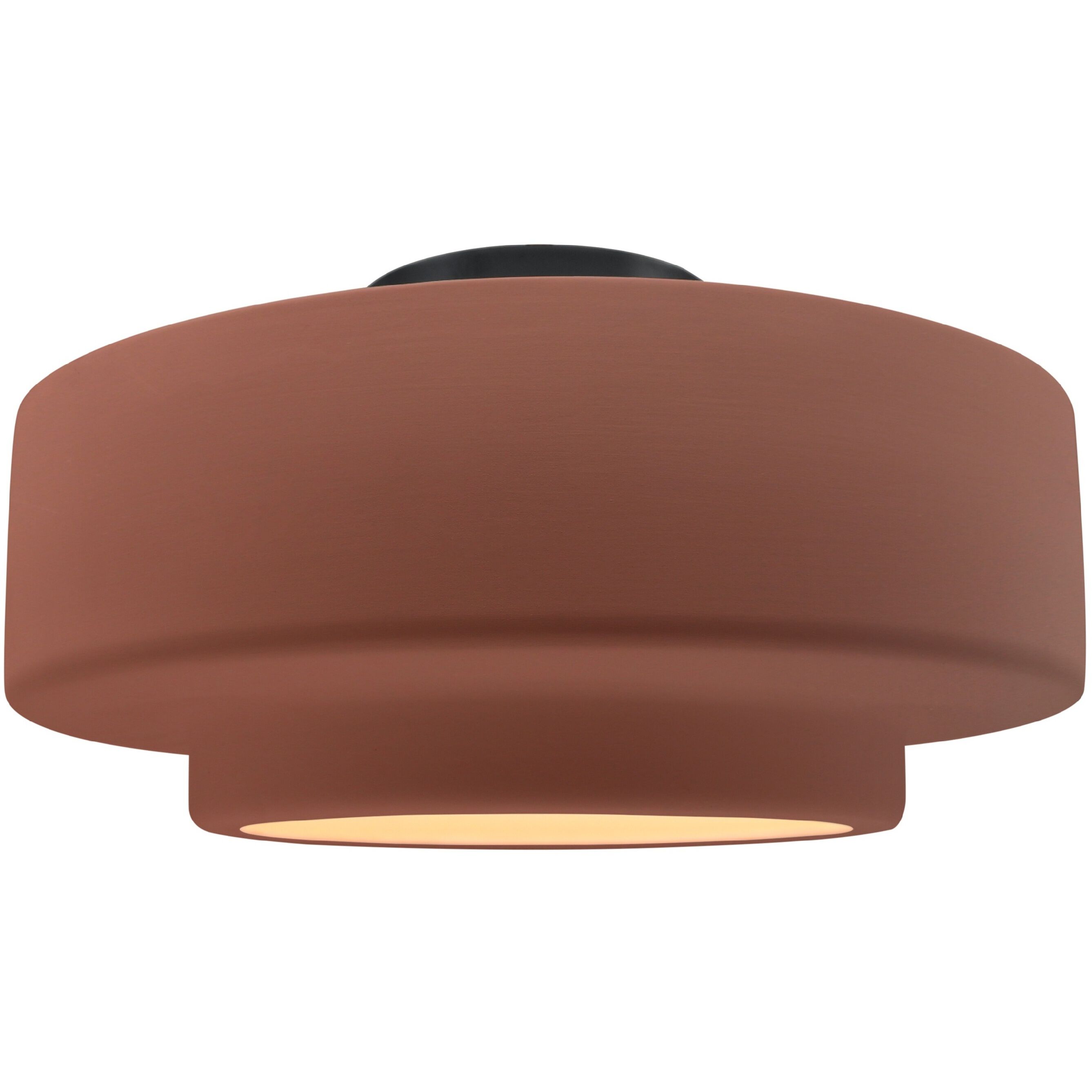 Radiance Collection - Tier 1 Light 16.5 inch Canyon Clay and Matte Black Semi-Flush Ceiling Light in Replaceable Bulb, 16.5W x 8H, Form+Finish+Function