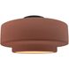 Radiance Collection - Tier 1 Light 16.5 inch Canyon Clay and Matte Black Semi-Flush Ceiling Light in Replaceable Bulb, 16.5W x 8H, Form+Finish+Function