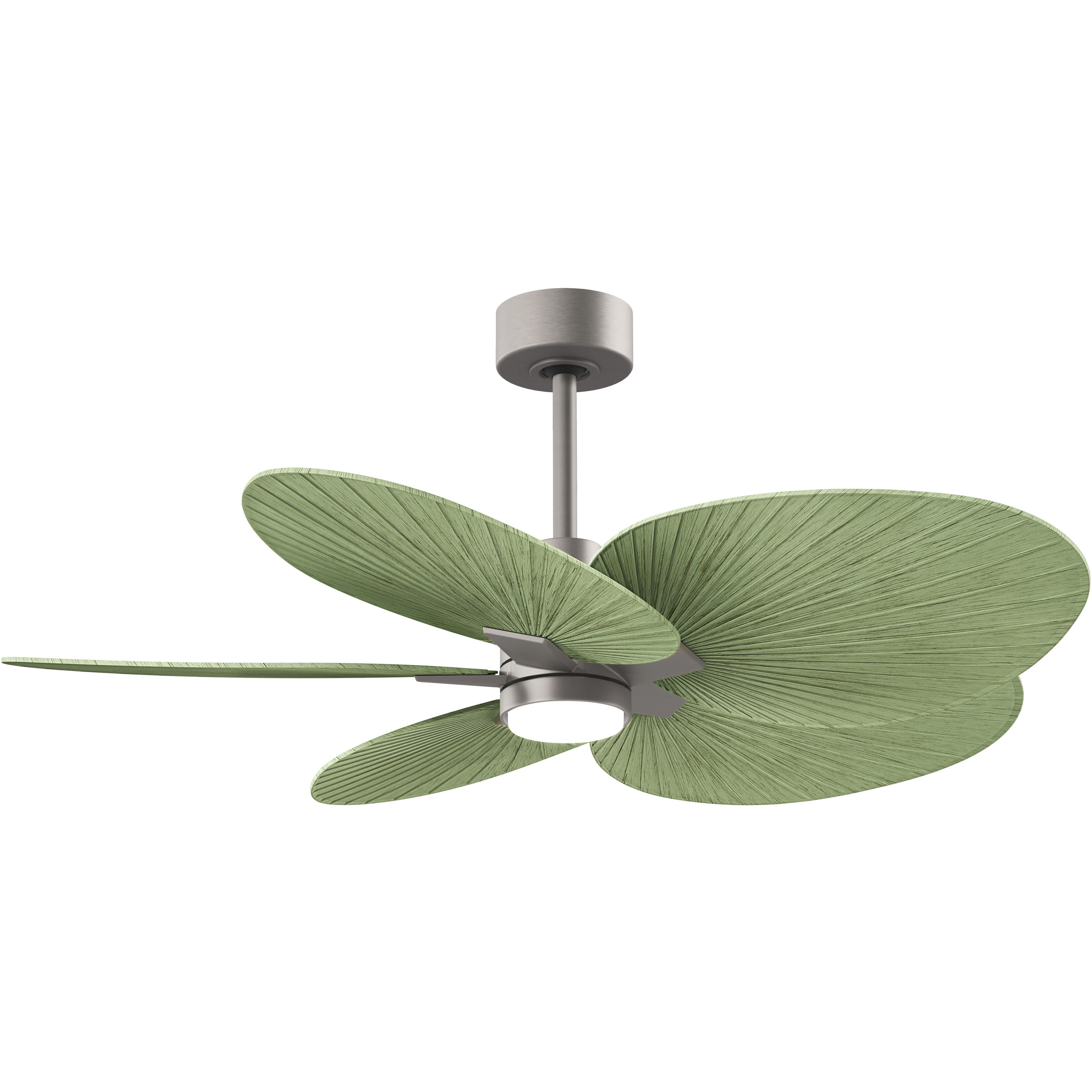 Atlas Alessandra Tropical - LK 48 inch Brushed Nickel with Palm Leaf Blades Ceiling Fan
