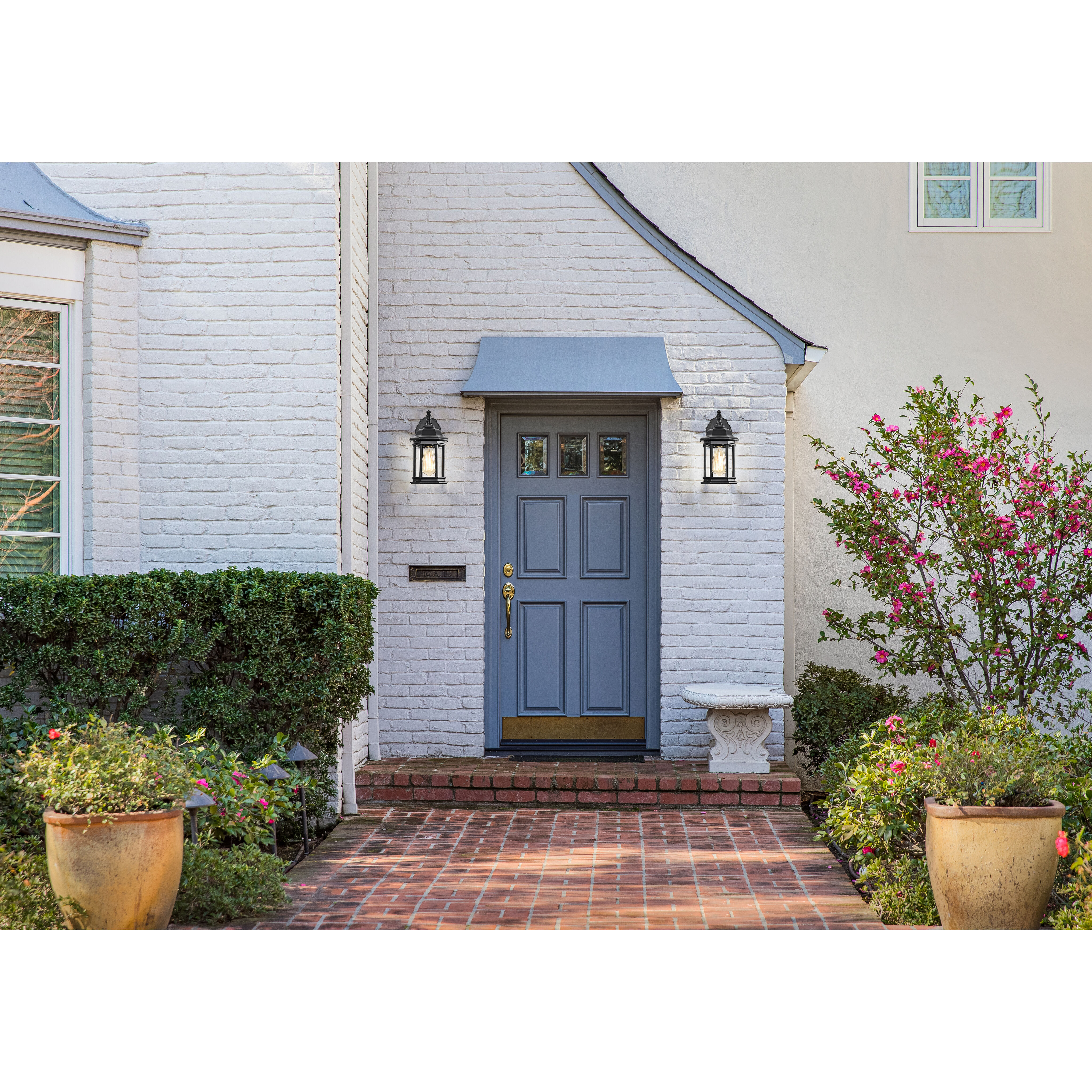 Hopkins 12 inch Matte Black Outdoor Wall Lantern, Small