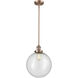 Franklin Restoration Beacon LED 12 inch Antique Copper Mini Pendant Ceiling Light in Seedy, Franklin Restoration