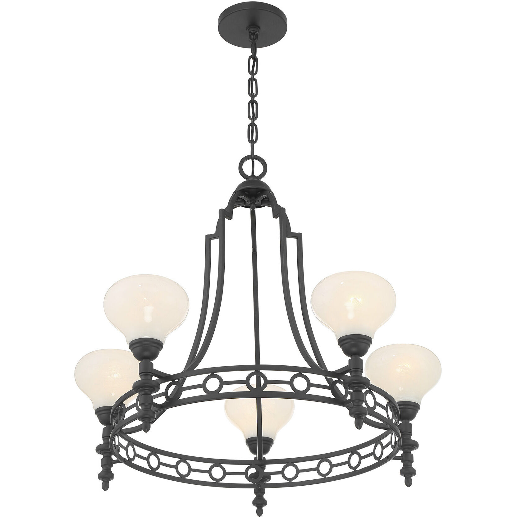 Allston 5 Light 30 inch Matte Black Chandelier Ceiling Light