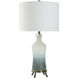 Cameron 30.5 inch 100.00 watt White and Blue Ombre and Gold Table Lamp Portable Light