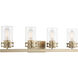 Lunden 4 Light 30.25 inch Modern Gold Bathroom Vanity Light Wall Light