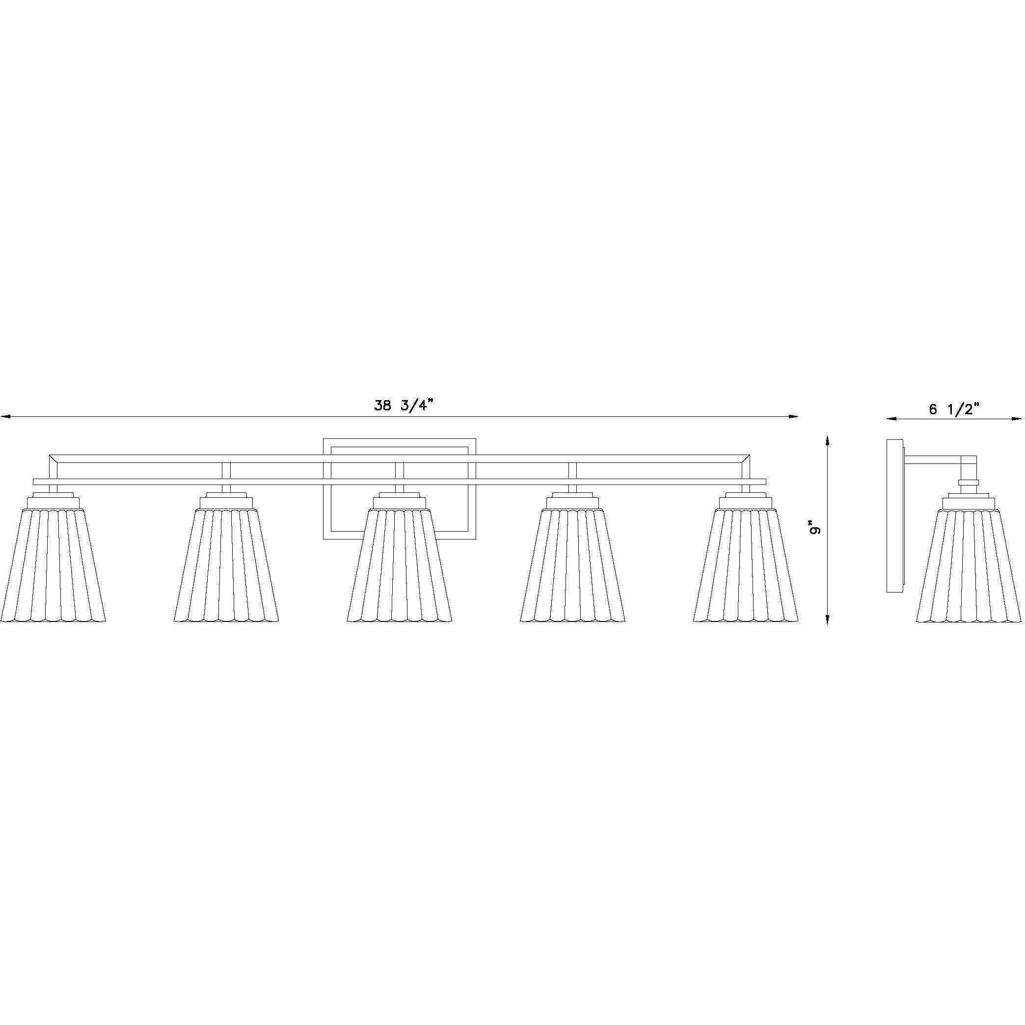 Lyna 5 Light 38.75 inch Chrome Vanity Wall Light