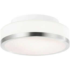 Frosted 1 Light 8 inch Satin Nickel Drum Shade Flush Mount Ceiling Light