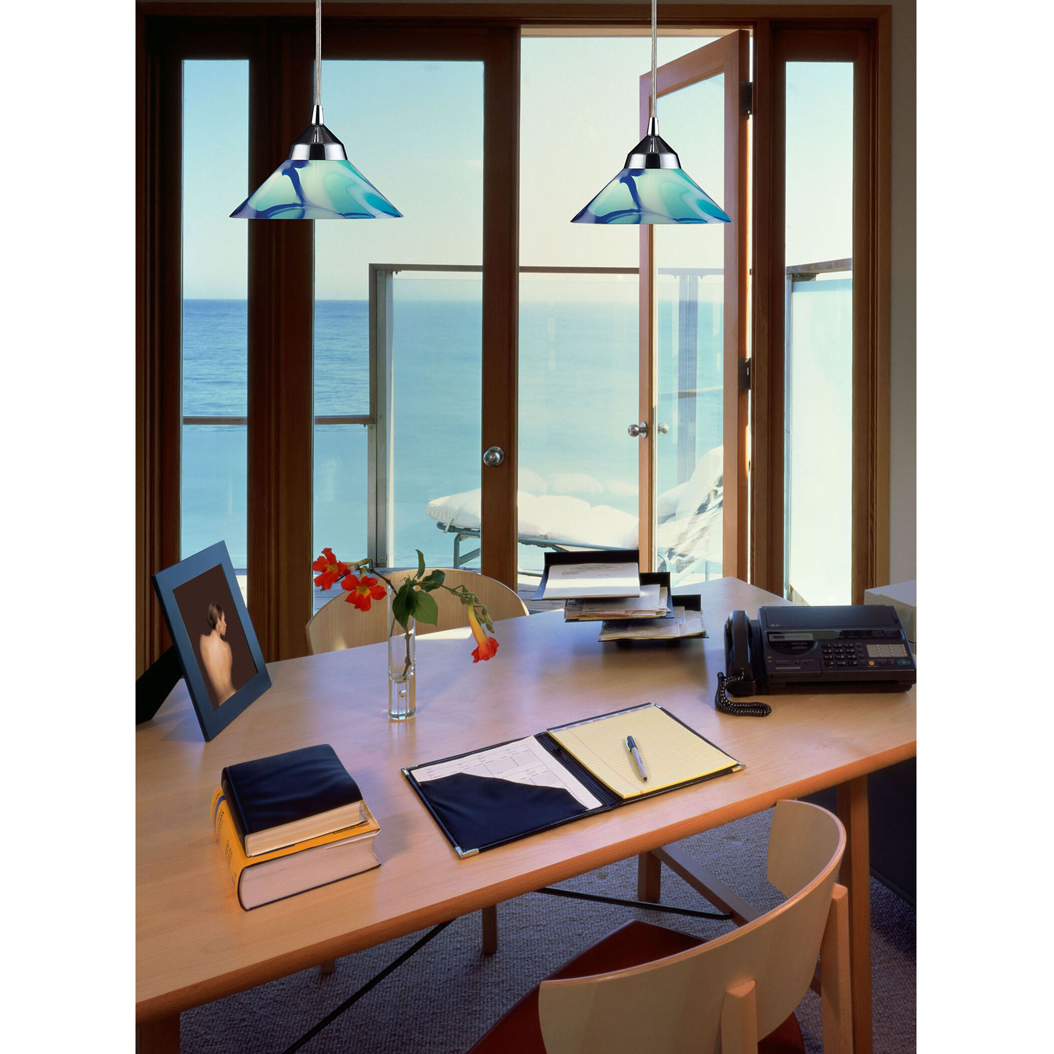 Refraction LED 7 inch Polished Chrome Mini Pendant Ceiling Light