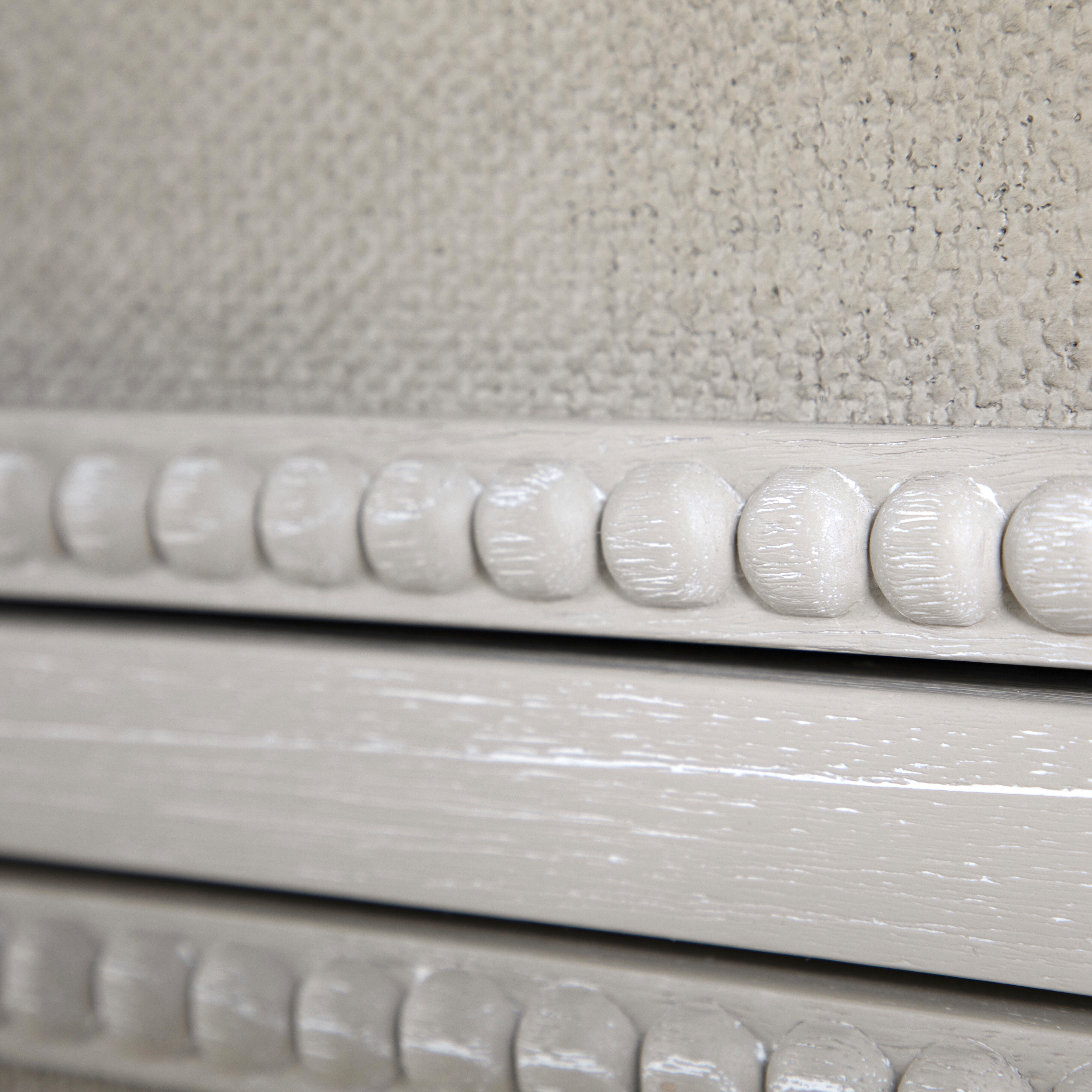 Caroline Cerused White and Painted Burlap Chest