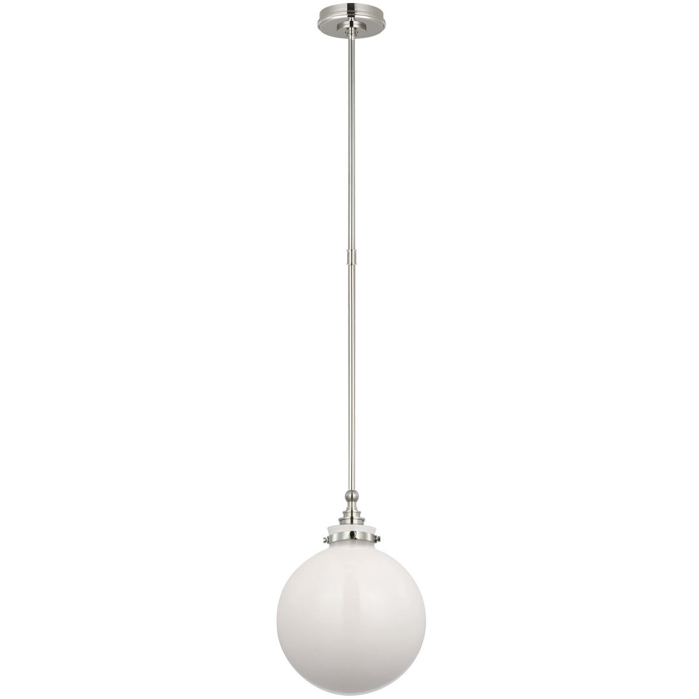 Chapman & Myers Parkington LED 10 inch Polished Nickel Globe Pendant Ceiling Light