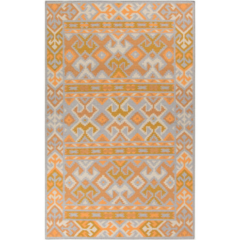 Jewel Tone II 36 X 24 inch Bright Orange, Medium Gray, Tan, Light Gray Rug