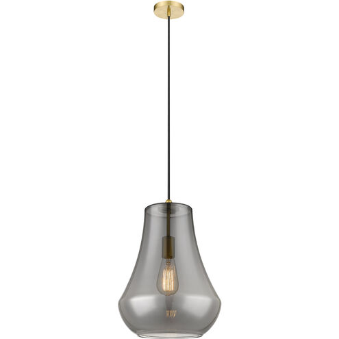 Fairfield 1 Light 12 inch Satin Gold Mini Pendant Ceiling Light in Plated Smoke Glass