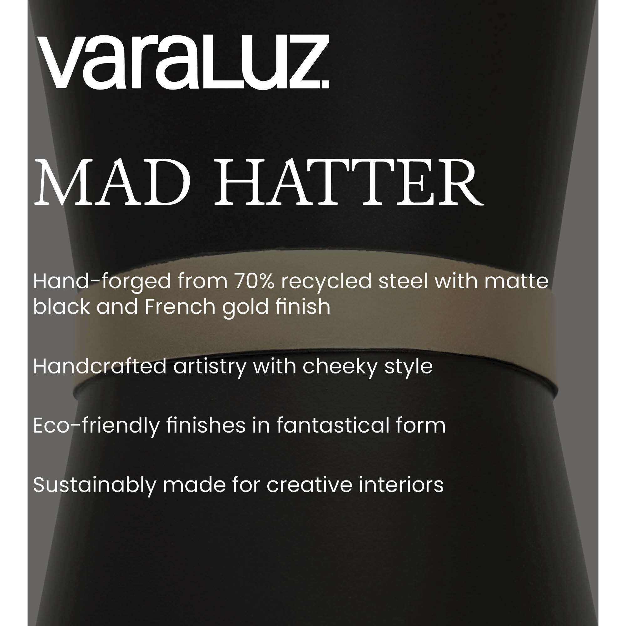 Mad Hatter 2 Light 5 inch Matte Black and French Gold Wall Sconce Wall Light