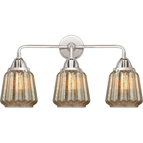 Nouveau 2 Chatham 3 Light 24 inch Polished Chrome Bath Vanity Light Wall Light in Mercury Glass