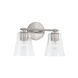 Baker 2 Light 14 inch Brushed Nickel Vanity Light Wall Light