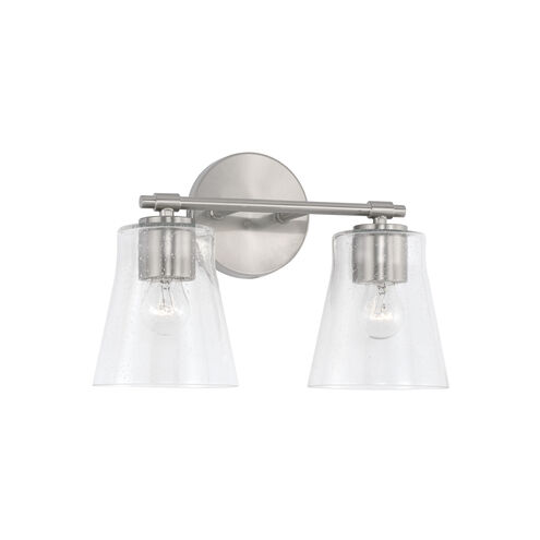 Baker 2 Light 14 inch Brushed Nickel Vanity Light Wall Light