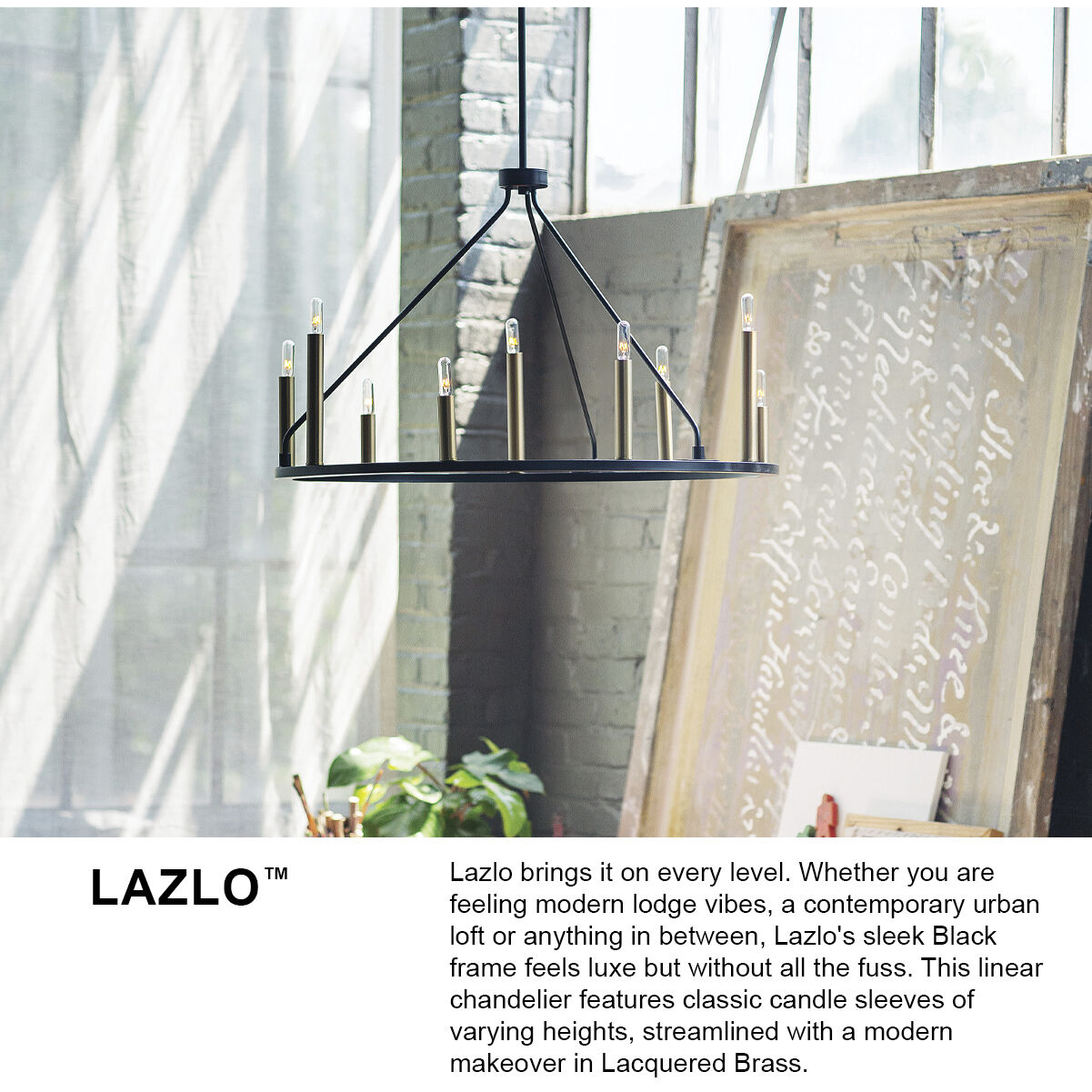 Lazlo LED 30 inch Black Chandelier Ceiling Light