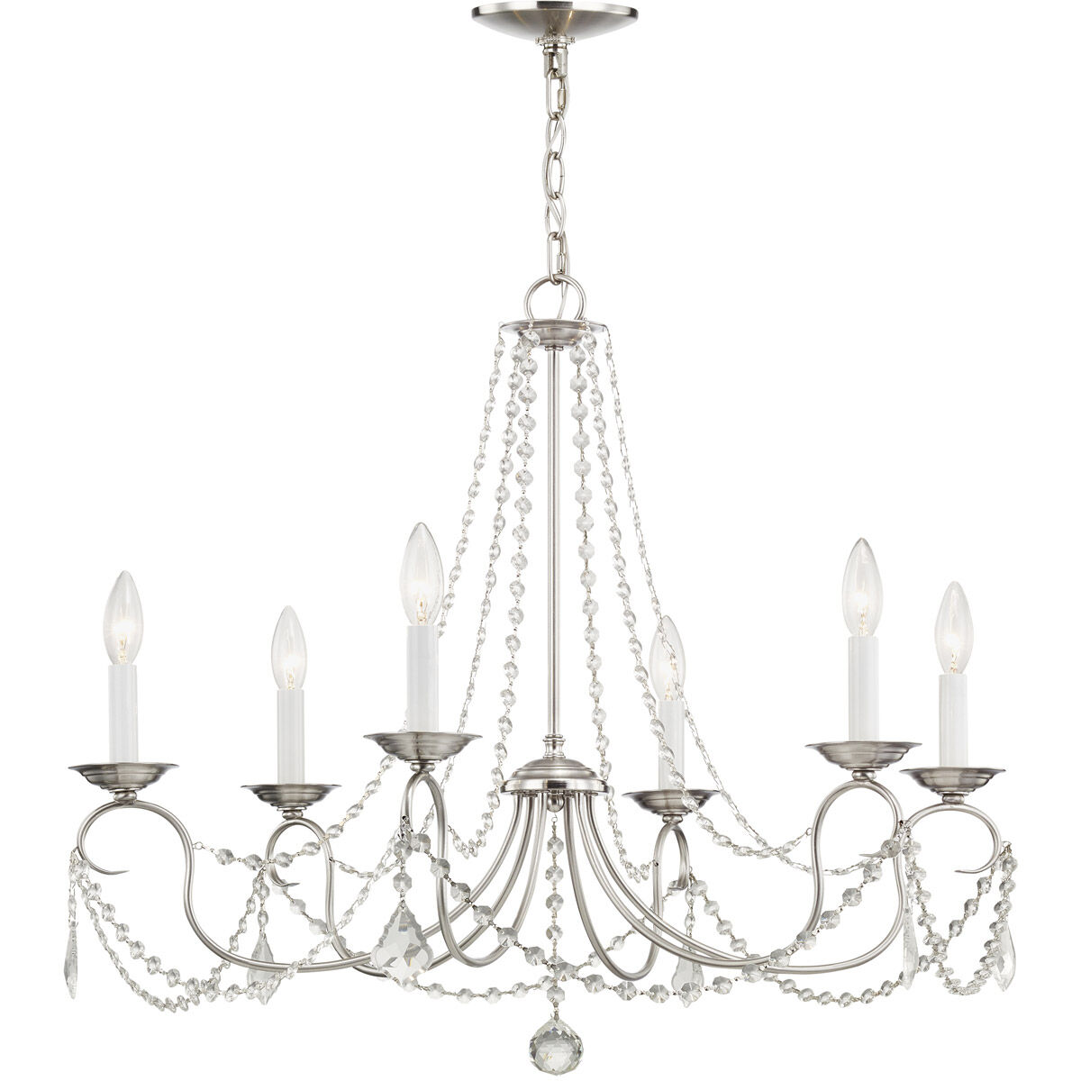 Pennington 6 Light 28 inch Brushed Nickel Chandelier Ceiling Light