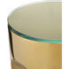 Lemy 12 inch Polished Brass and Clear Drinks Table