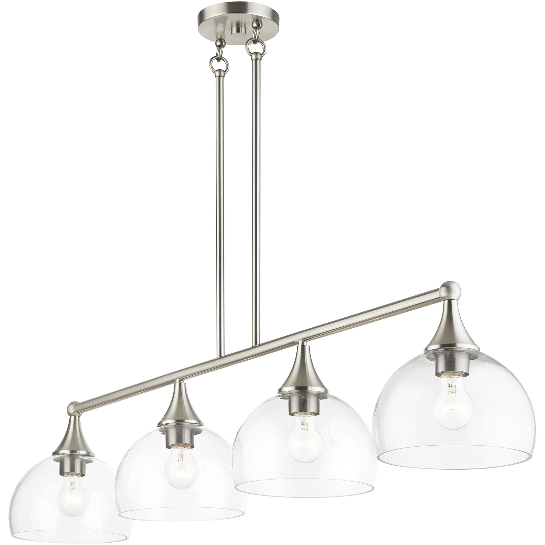 Glendon 4 Light 8.25 inch Brushed Nickel Large Linear Chandelier Ceiling Light