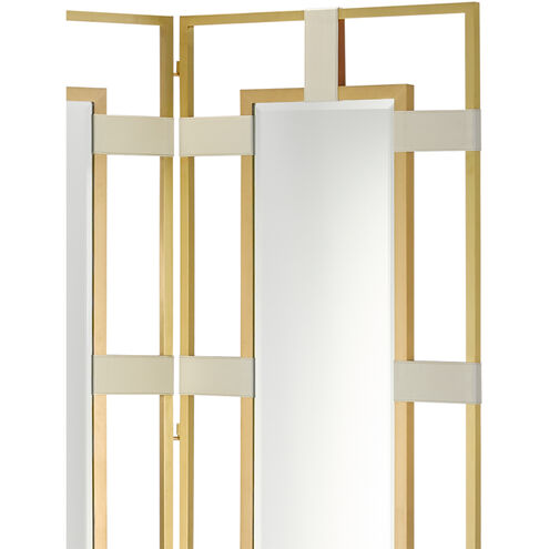 Camille 83 inch Cream/Brushed Brass/Mirror Screen