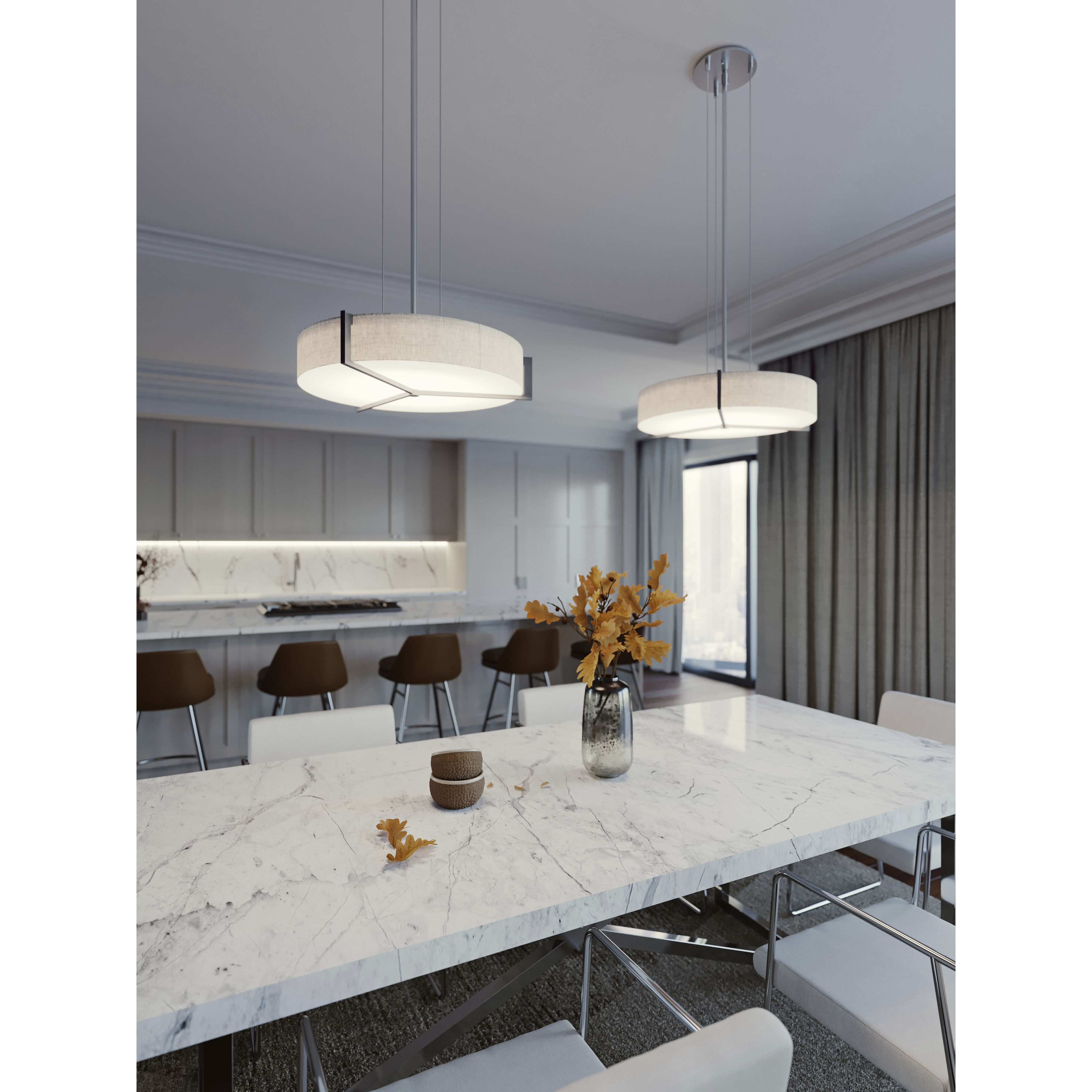 Apex 2 Light 14 inch Satin Nickel Pendant Ceiling Light