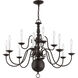 Williamsburgh 12 Light 32 inch Bronze Chandelier Ceiling Light