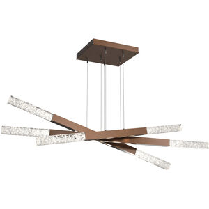 Axis LED 61.3 inch Burnished Bronze Linear Pendant Ceiling Light in 3000K LED, Moda Triple