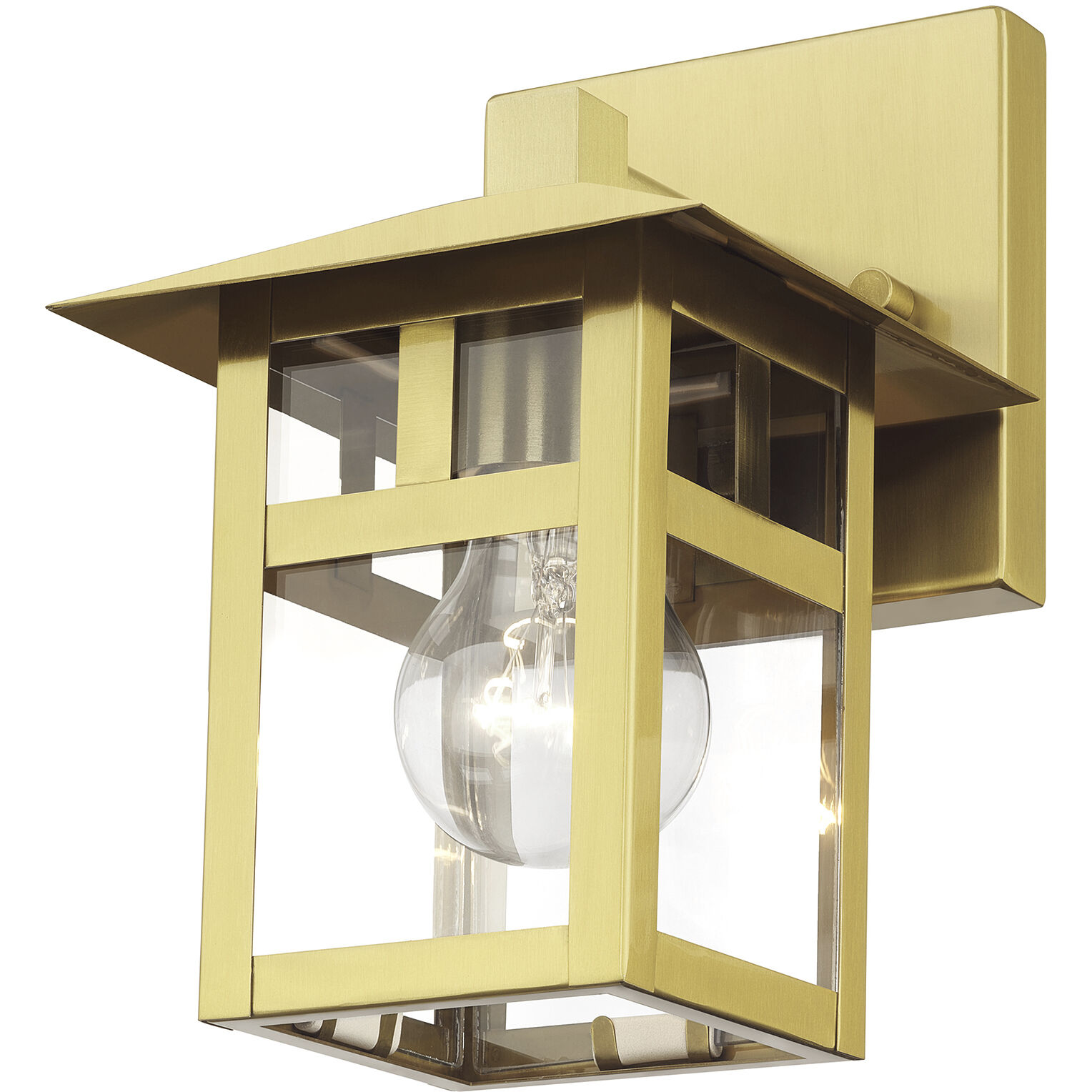 Crestlake 1 Light 8.5 inch Satin Gold Outdoor Wall Lantern