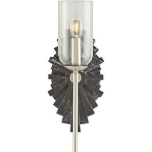 Benthos 1 Light 6 inch Black and Nickel and Clear Bath Sconce Wall Light