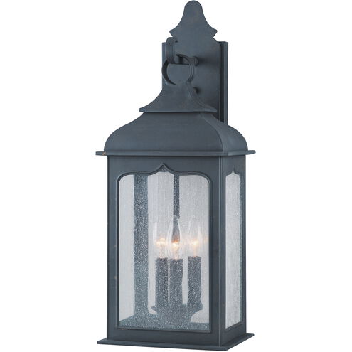 Henry Street 3 Light 23 inch Textured Bronze Outdoor Wall Sconce