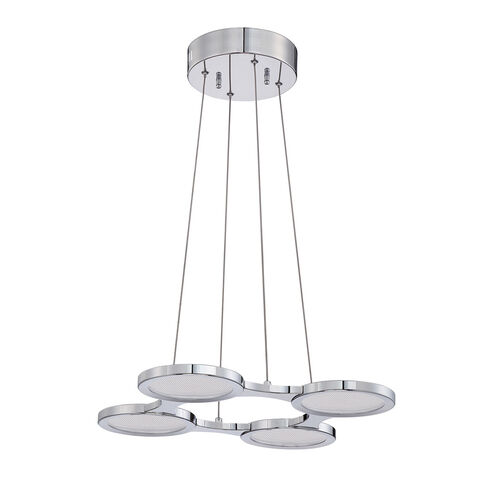 Milan LED 17 inch Chrome Pendant Ceiling Light in 4