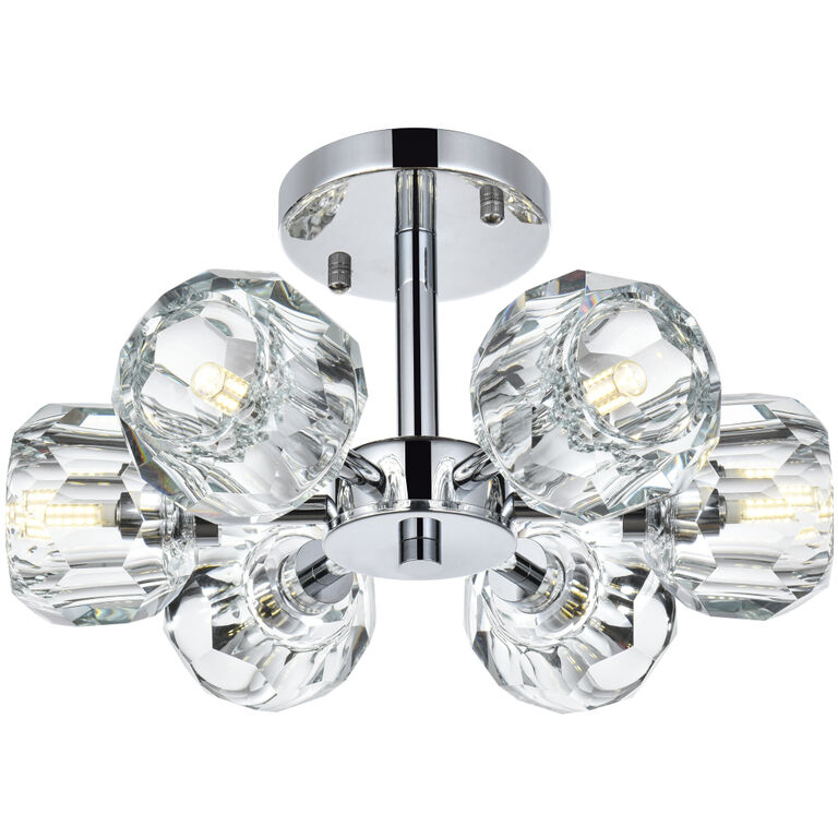 Eren 6 Light 14 inch Chrome Flush Mount Ceiling Light