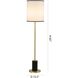 Canada 65 inch 60.00 watt Black and Satin Brass Floor Lamp Portable Light