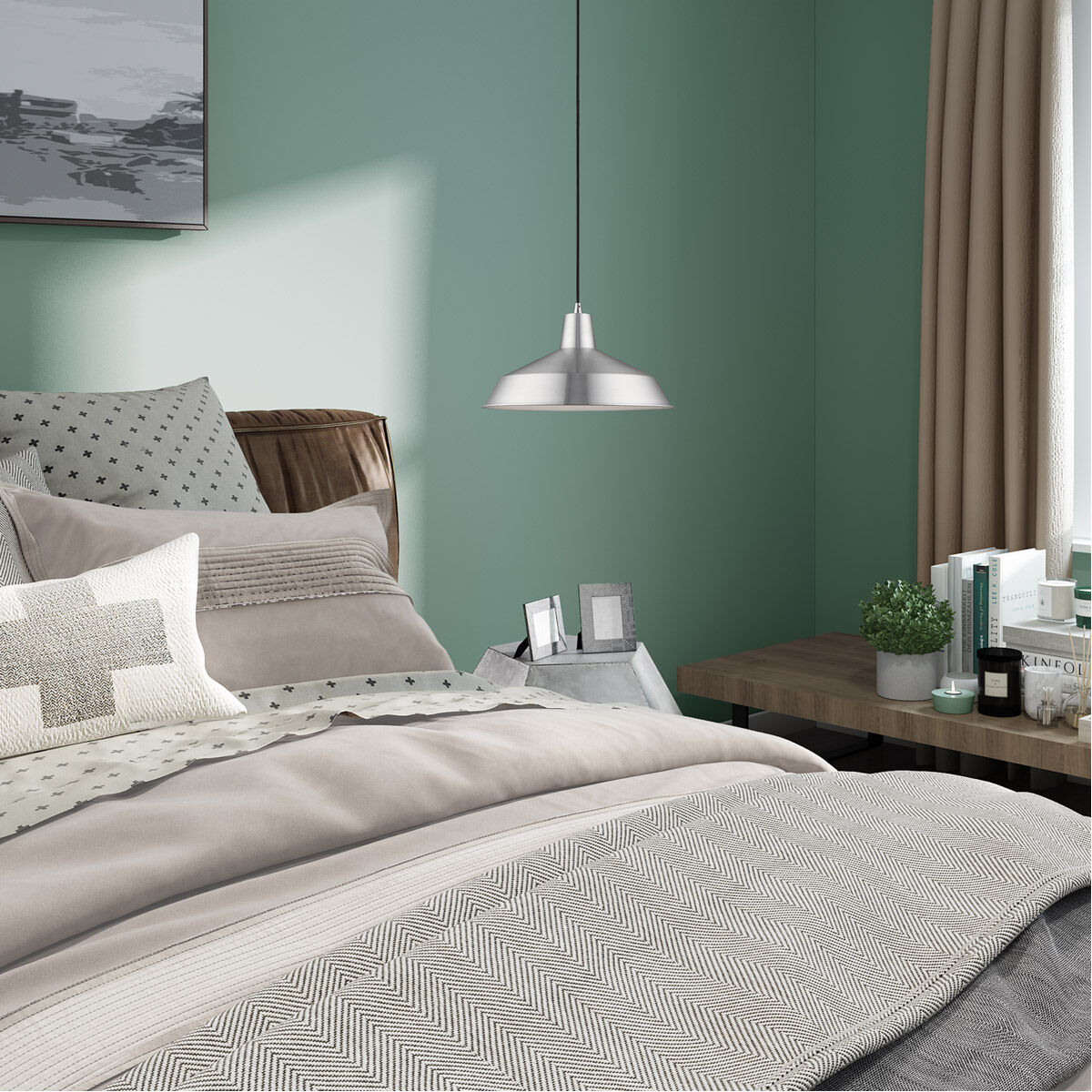 Allison 1 Light 16 inch Brushed Aluminum Mini Pendant Ceiling Light