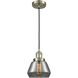 Franklin Restoration Fulton 1 Light 7 inch Antique Brass Mini Pendant Ceiling Light in Incandescent, Plated Smoke, Franklin Restoration