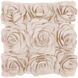 Felted Floral 18 inch Beige Pillow Cover
