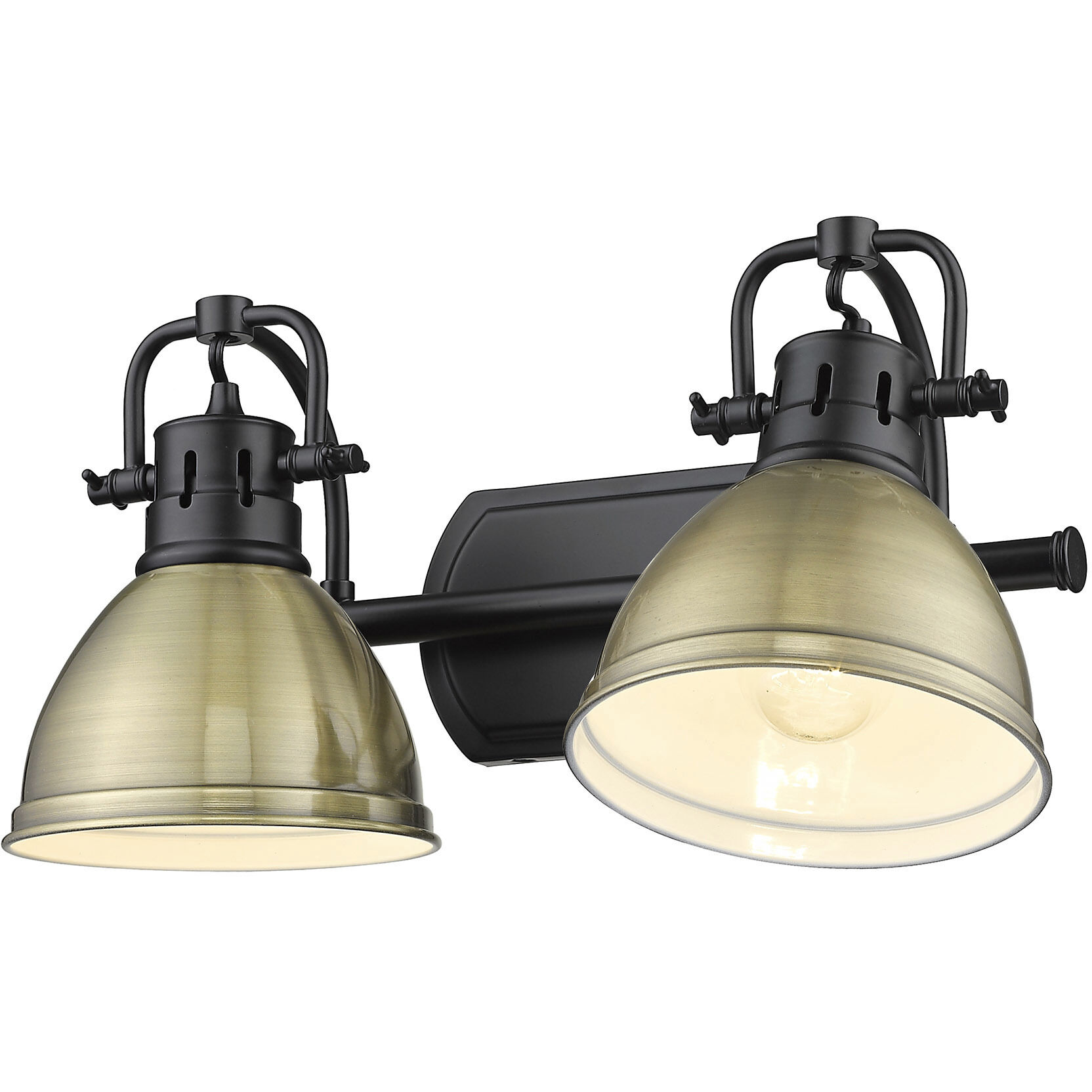 Yep Duncan Vanity Wall Light in Matte Black, Aged Brass