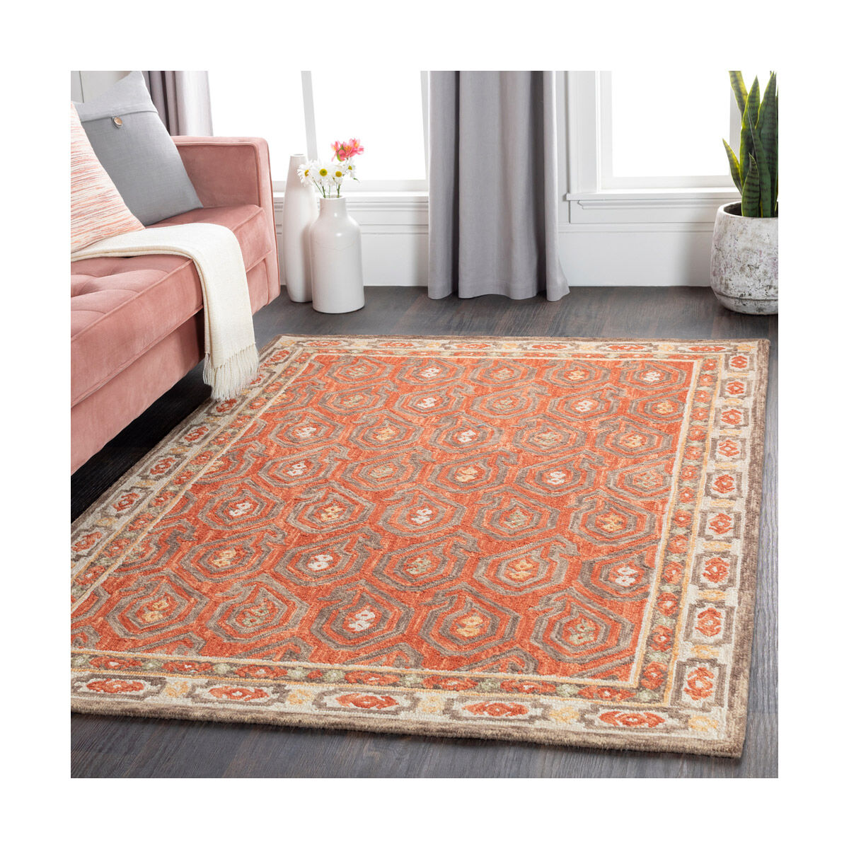 Bonifate 36 X 24 inch Clay/Camel/Cream/Tan/Wheat Rugs, Rectangle