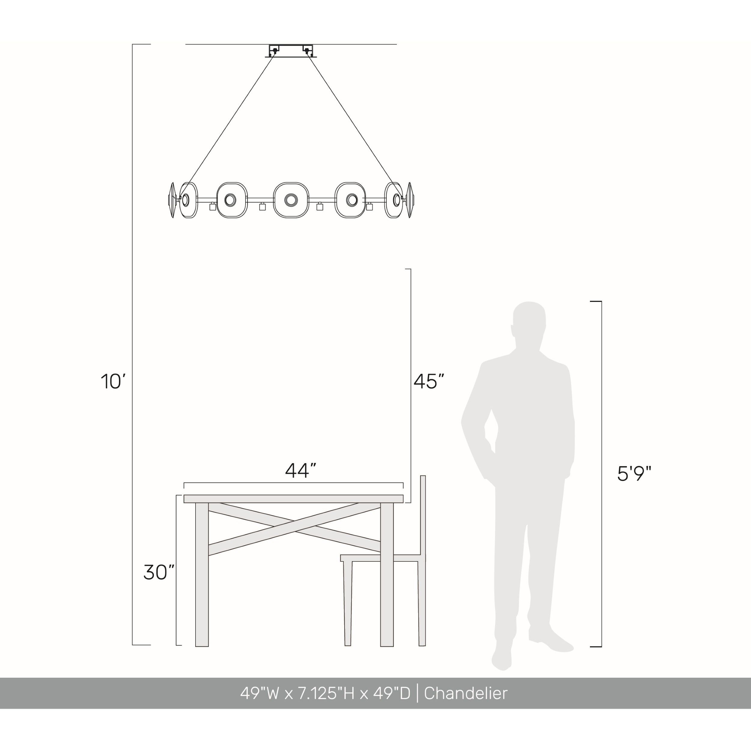 Ziva Celestia LED 49 inch Chrome Chandelier Ceiling Light