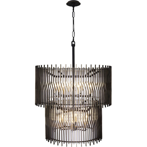 Park Row 14 Light 32 inch Matte Black and French Gold Chandelier Ceiling Light
