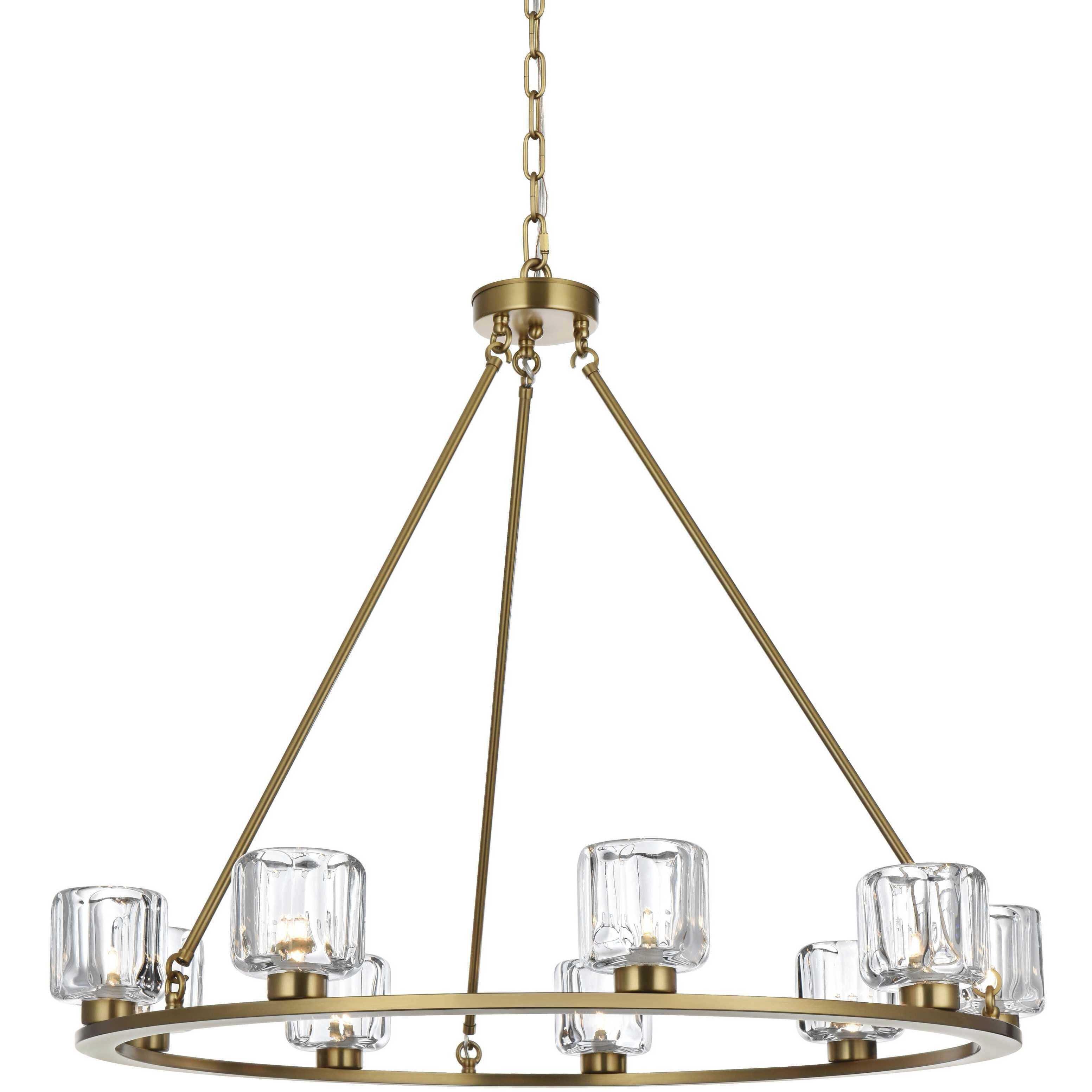 Cadence 9 Light 36 inch Satin Gold Chandelier Ceiling Light